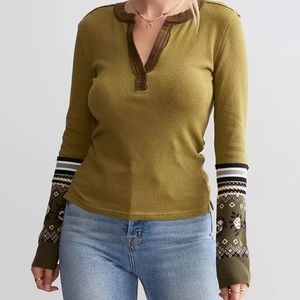 Free People Mikah Notch Neck Top